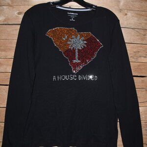 Clemson South Carolina House Divided rhinestone shirt XS,S,M,L,XL,XXL,1X,2X…